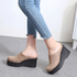 [GIRLS GOOB] Women's Comfortable Wedge Sandal Platform Slip-On Shoes, Synthetic Leather + Suede - Made in KOREA